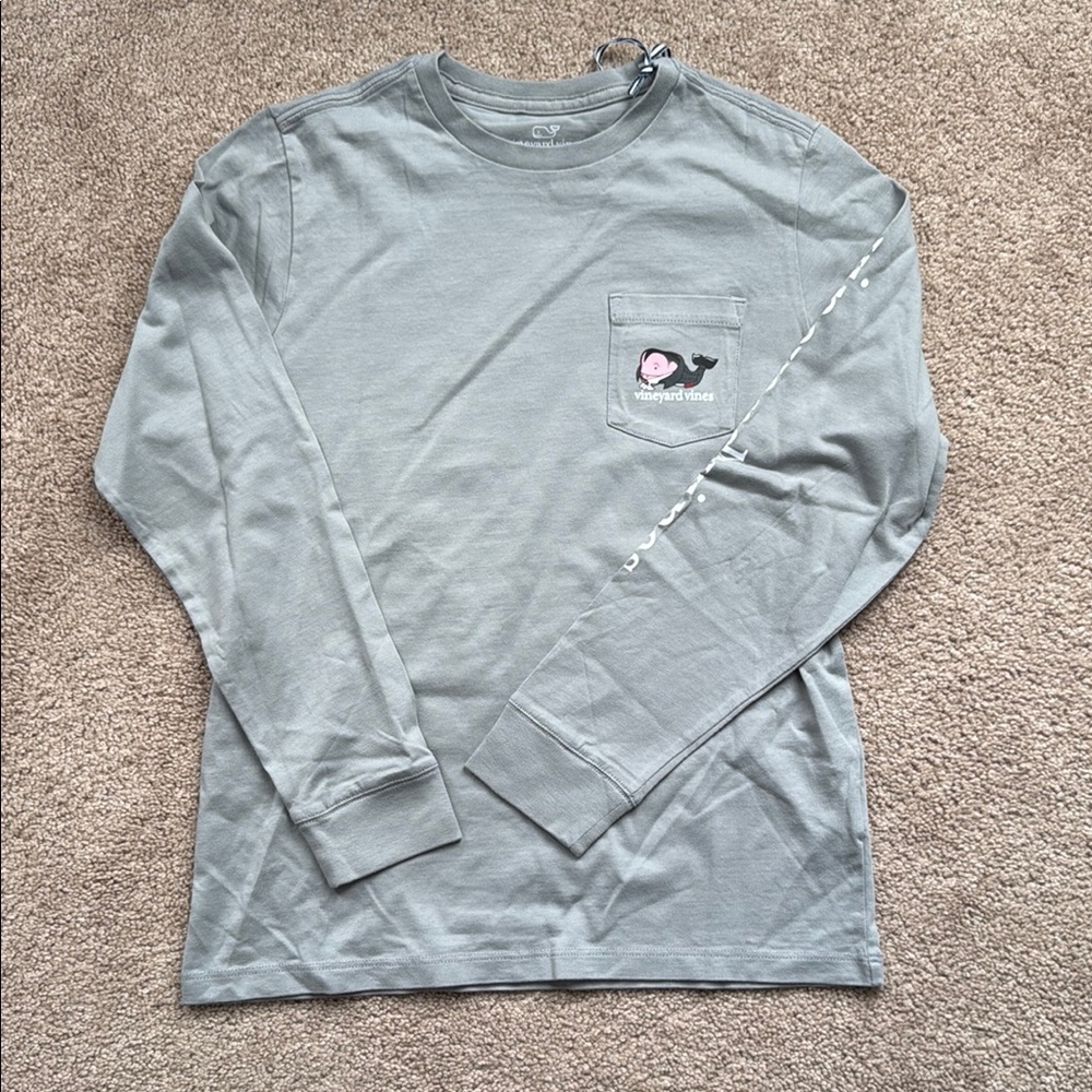Vineyard Vines Gray Long Sleeve Tee Classic Cotton